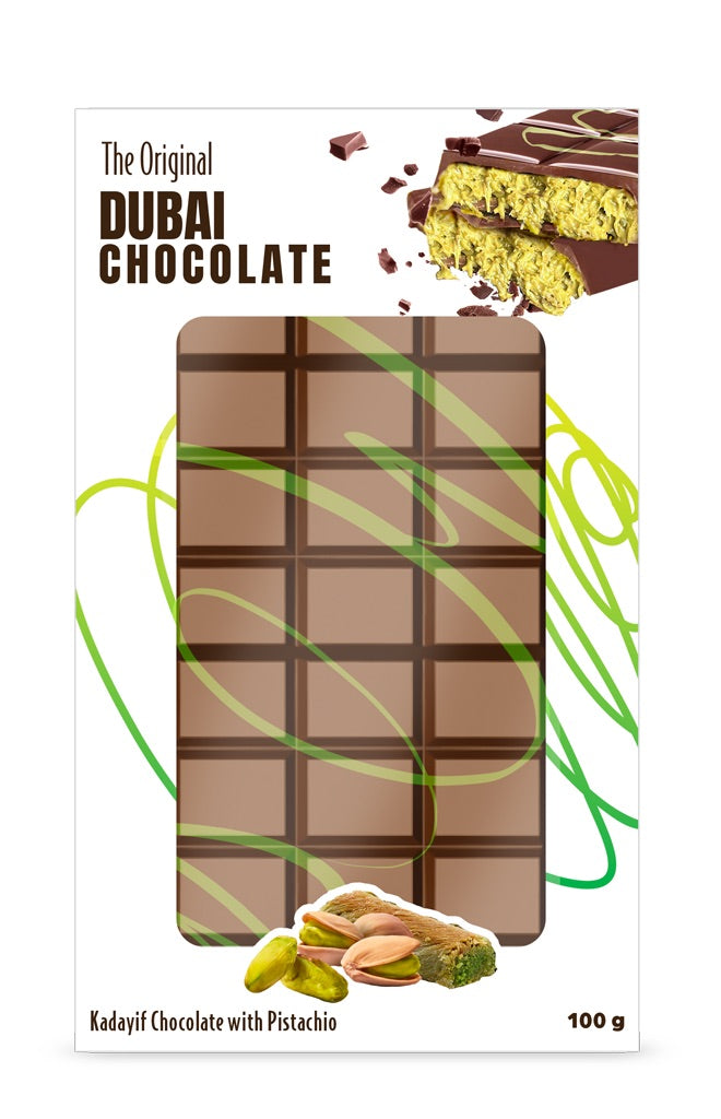The Original Dubai Chocolate Kadayif and Pistachio 100 g