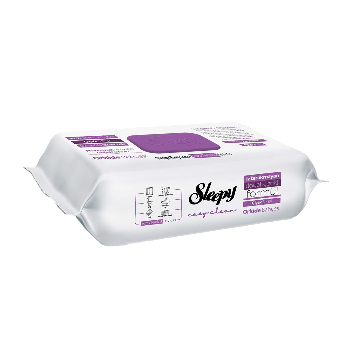 Sleepy Easy Clean Surface Cleaning Towel Orchid Garden 100 Pack ( Colis 12 PCS )