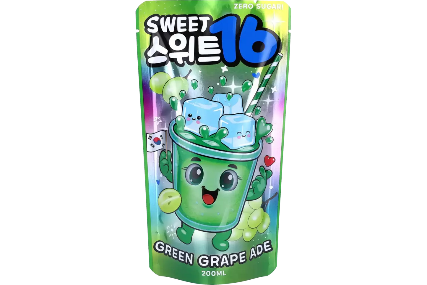 Sweet16 Green Grape Ade Zero Sugar 200 ml