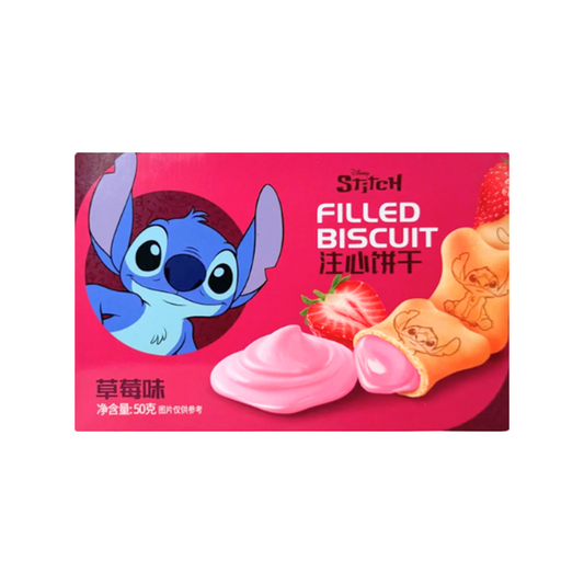 Disney Stitch Filled Biscuit Strawberry Flavor 50 g ( Colis 24 PCS )