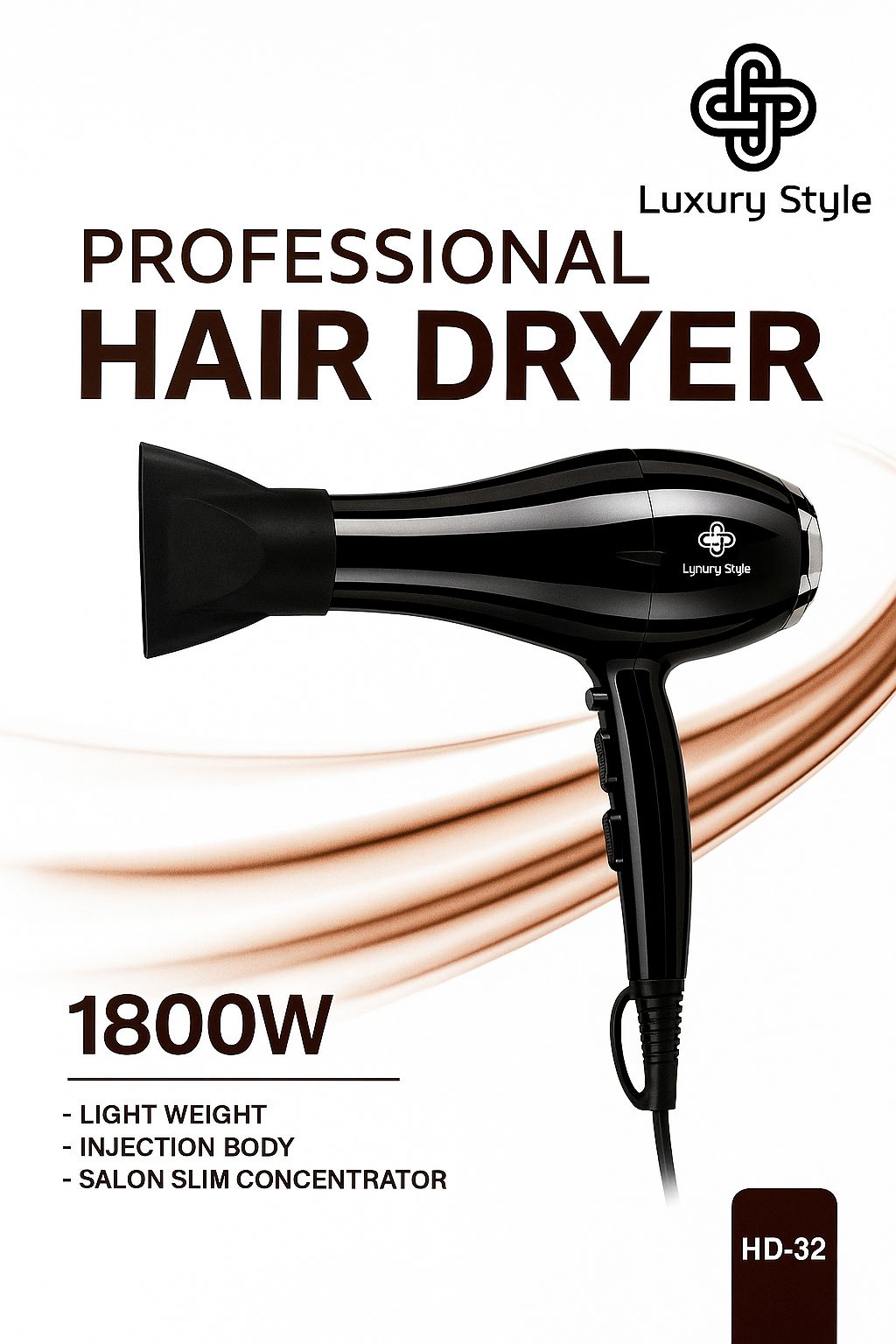 Luxury Style Professional Hair Dryer 1800W HD-32