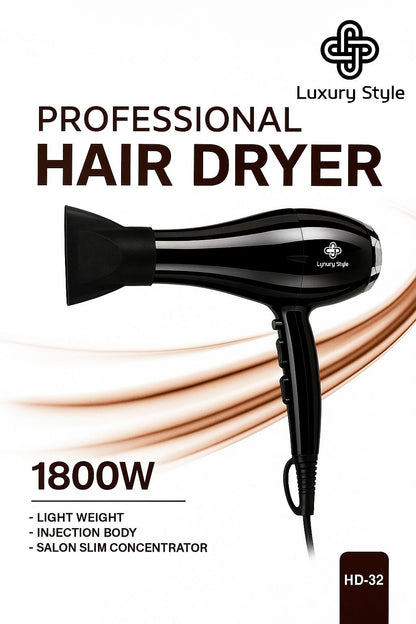 Luxury Style Professional Hair Dryer 1800W HD-32